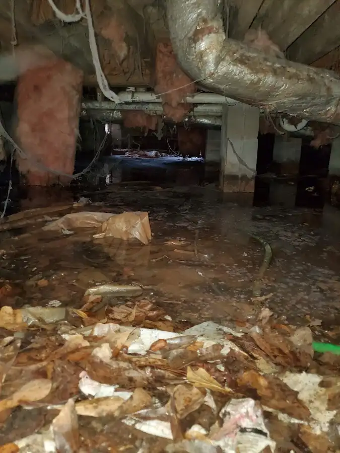 Crawl space flood assessment for Commercial Water Damage Restoration in East Donegal