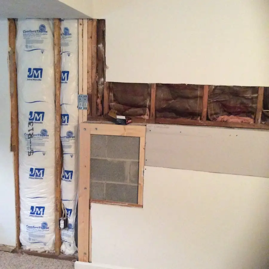 Wall insulation replacement during Contents Cleaning & Restoration in East Donegal
